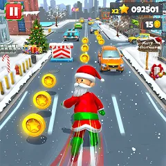 Xmas Santa Surfer Running Game